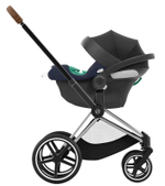Коляска 3 в 1 Cybex Priam IV Chrome Brown complete и автокресло Aton B2 i-Size Bay Blue Leaf Green