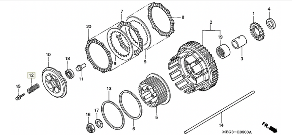 Honda Пружина сцепления VFR 800 CBR 600 22401-MBG-D00