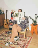 Рубашка One Two Cowboy Basic 8 в клетку темно-синяя