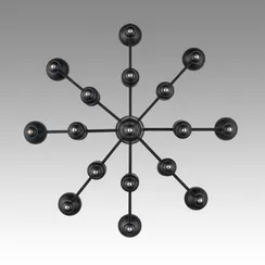 8106/8 MODERNI LN25 120 черный/золото, металл Люстра Е14 8*40W 220V NANA
