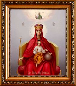 Державная икона Божьей Матери на холсте.