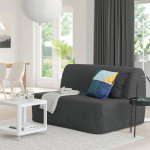 Диван-кровать 2-местный - IKEA LYCKSELE HÅVET/LYCKSELE, 87x100x142см, черный, HAVET ИКЕА