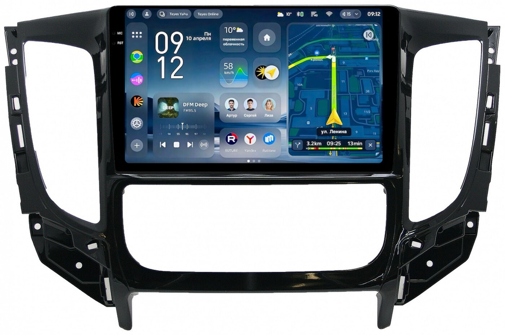 Магнитола для Mitsubishi L200 5 2015-2019 (климат), Pajero Sport 3 2016-2023 (МКПП), FIAT Fullback - Teyes CC4-PRO монитор 9.5" 2K QLED на Android 13, Snapdragon 778G, AI, CarPlay, DSP, 4G SIM-слот