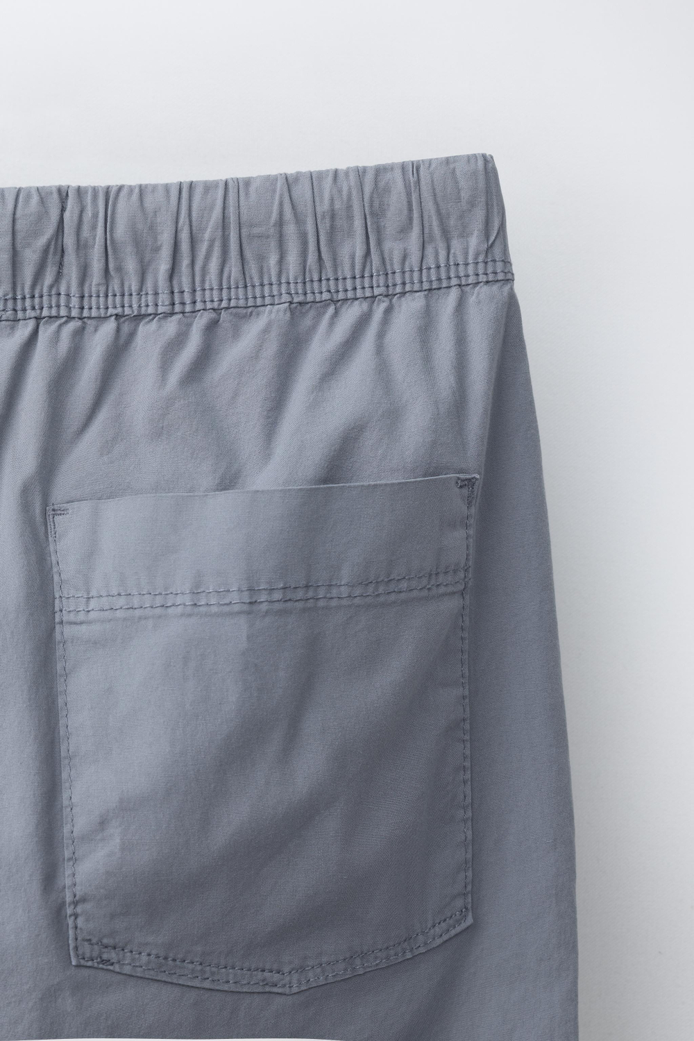 ZARA БРЮКИ STRAIGHT ИЗ ПОПЛИНА, ЛИНЯЛЫЙ СИНИЙ