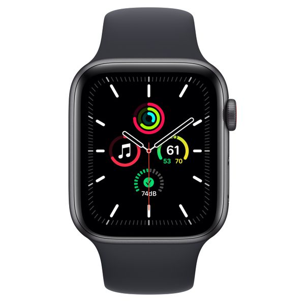 Часы Apple Watch SE GPS + Cellular 44mm Aluminum Case with Sport Band, серый космос/тёмная ночь 2021 (MKRR3LL/A)