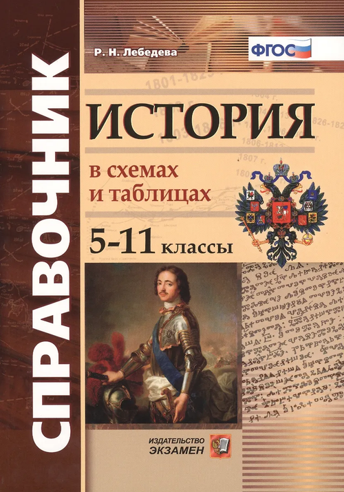 СПРАВОЧНИК. ИСТОРИЯ В СХЕМАХ И ТАБЛИЦАХ 5-11 КЛ.ФГОС, изд.: Экзамен, авт.: Лебедева Р.Н., серия.: Словари, справочники