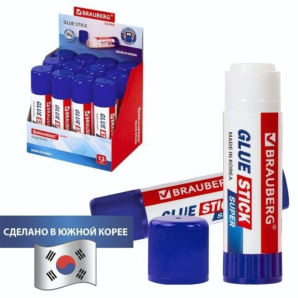 Клей-карандаш 36г. Южная Корея (BRAUBERG)