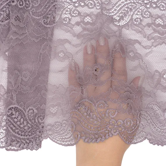 Кружево эластичное лавандово-серое темное 22 см, Китай