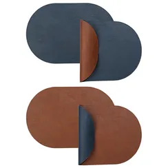 Набор из 4-х двухсторонних сервировочных салфеток pool, 30х45 см, синий/коричневый