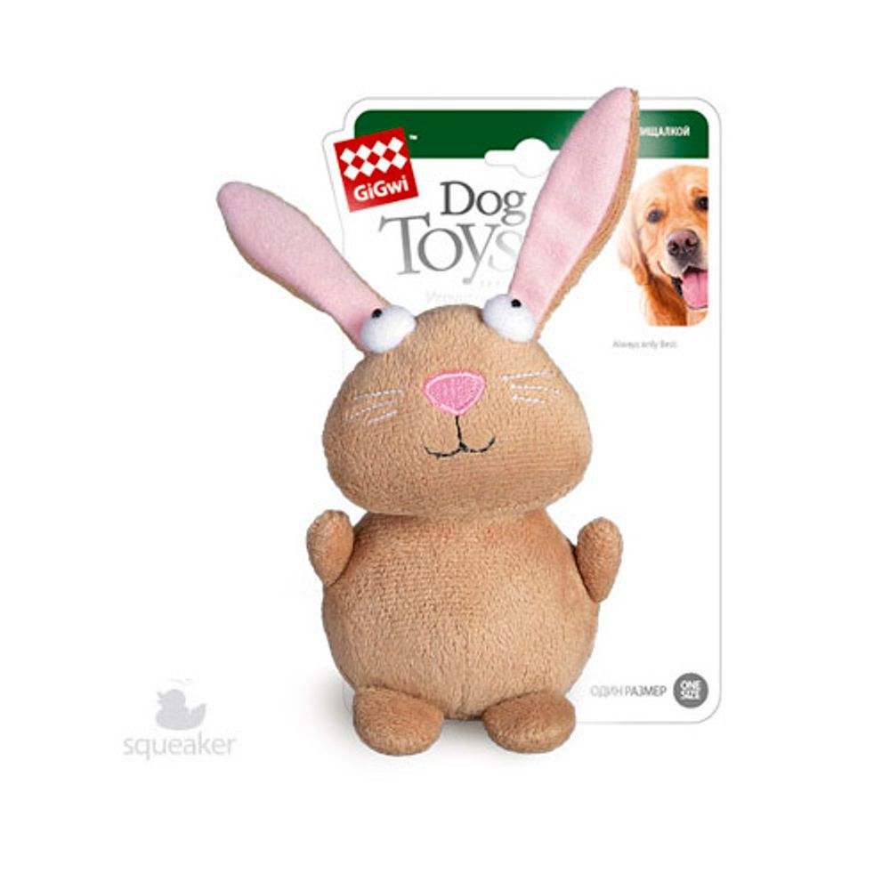 Gigwi PLUSH FRIENDZ игрушка для собак кролик с пищалкой 16 см