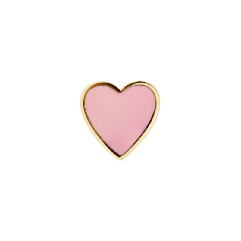 Кольцо Сердце с Эмалью – Розовое