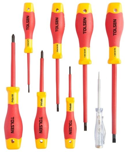 Цена на TOLSEN (TTV32408) Набор отверток диэлектрических, 8 предметов