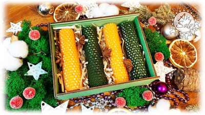 Набор новогодних свечей 4шт