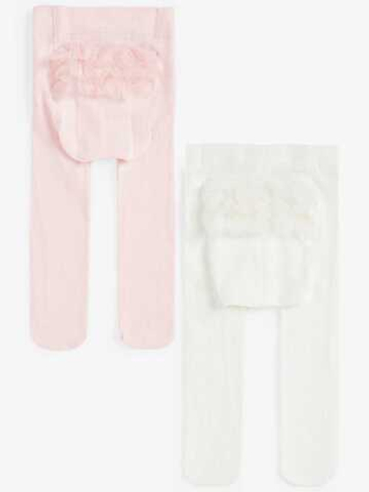 Колготки для малышей Next 739-587, 2 шт., Белый, Розовый