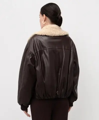 TWINSET Куртка из эко-кожи в авиаторском стиле