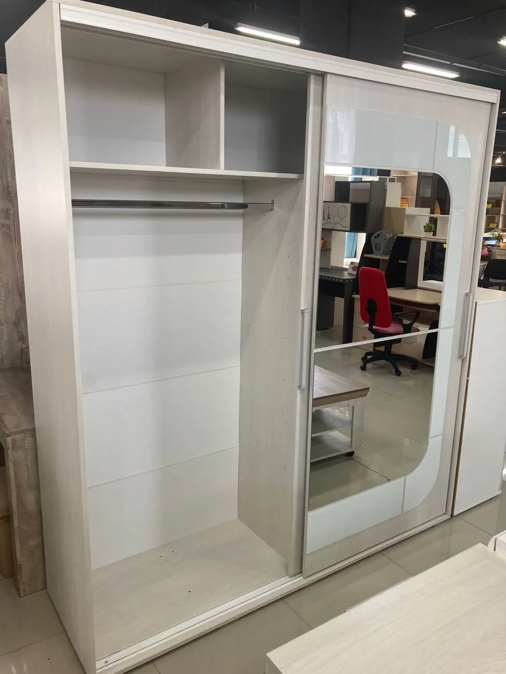 Шкаф-купе Крафт 7 Ясень белый new