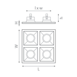 D54707060606 Светильник DOMINO QUADRO МR16 (214547+214507+214506+214506+214506)