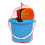 Песочный набор №55 ведро мал., совочек №41, 2 формочки грузовички, сито (АлексТойз)