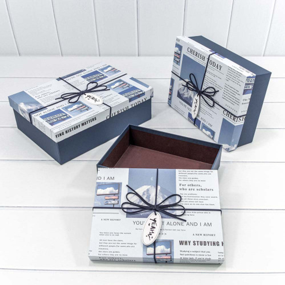 Коробка 29х21х9.5 см Набор 3 шт "Cherish Today" (Синий)