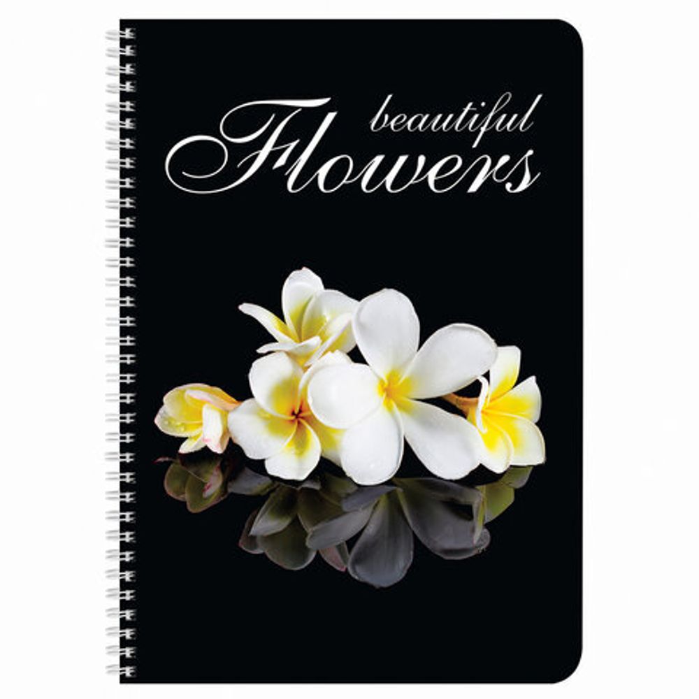 Тетрадь А4, 96 л., BRAUBERG, гребень, клетка, обложка картон, КРАСИВЫЕ ЦВЕТЫ, 403072