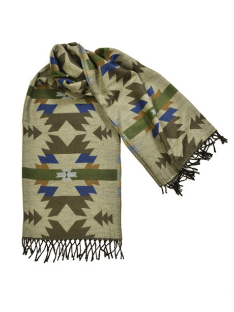 Палантин теплый с орнаментом Навахо