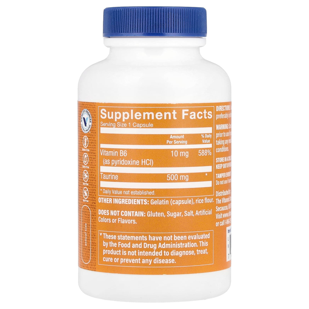 The Vitamin Shoppe, таурин, 500 мг, 100 капсул
