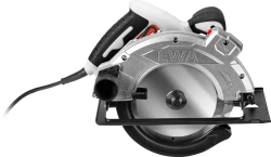 Циркулярная пила, EWA ПД 190Л, 2000 Вт, диск 190/20 мм, 5100 об/мин, зубьев 24, лазерный указатель. В комплекте: диск, направляющая