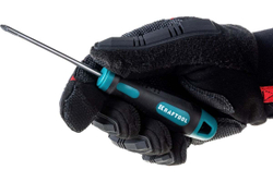 Отвертка Kraftool Expert Cr-Mo-V сталь двухкомпонентная противоскользящая рукоятка PZ №1x80 мм 250073-1-080