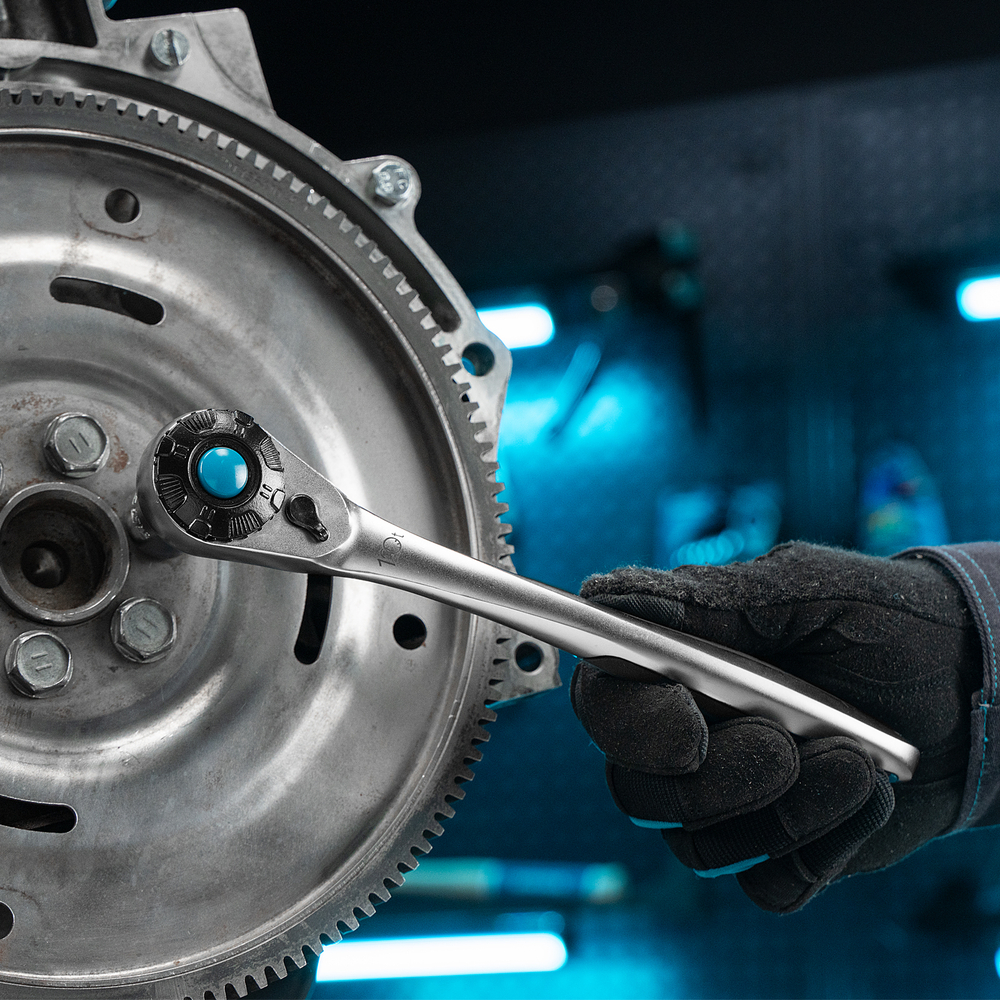 Набор торцевых головок, трещотка 120 зубьев, 1/2", CrV, 12 предметов Gross 14138
