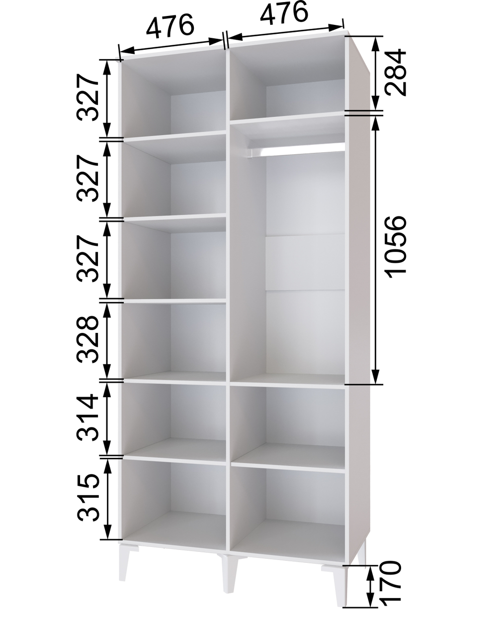 Спальня Толедо Шкаф 2-х ств. ТШ-21