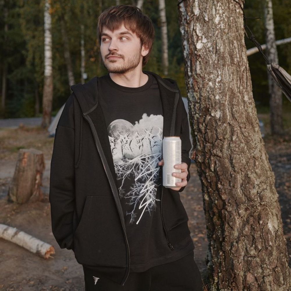 Худи Смерч на молнии оверсайз #7 черный