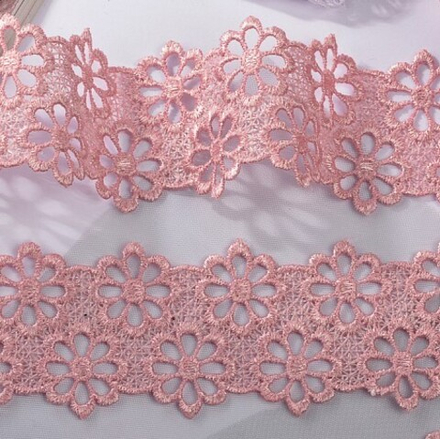 Кружево гипюр KRUZHEVO шир.44мм цв.7 розовая пудра
