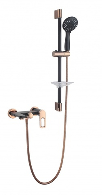 293571(31)-CL Душевой набор (2в1 ван.кор.+ст.) чер./зол.  ViEiR (5/1шт)