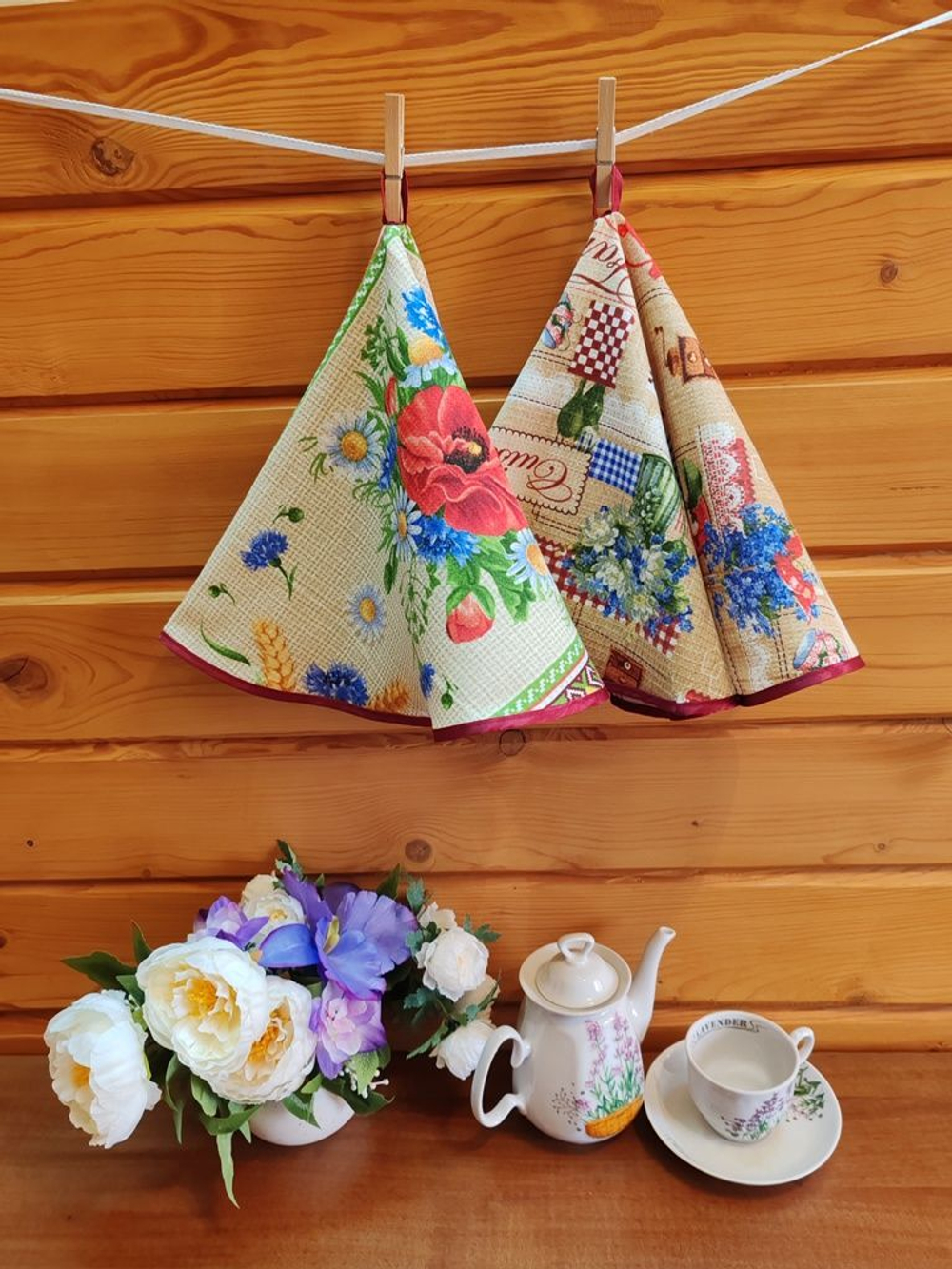 Полотенце кухонное, круглое, 2 шт, вафельное полотно