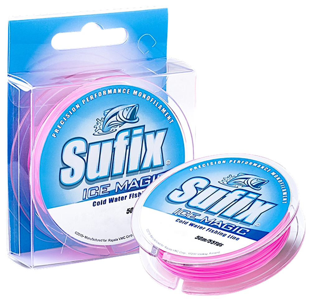 Леска Sufix Ice Magic 50м 0.175мм 2.60кг Бело-Розовая SIM175PI50