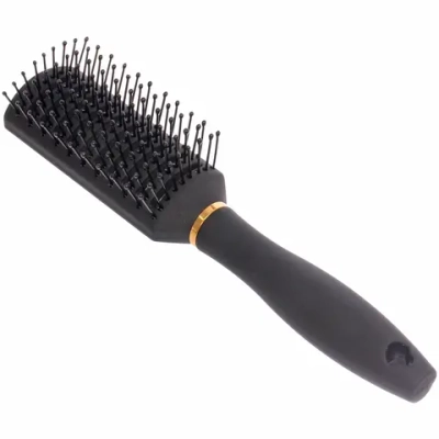 Расческа массажная «СЕКРЕТ ТВОЕЙ КРАСОТЫ», продувная, цвет черный, матовое покрытие, 4,3*22см