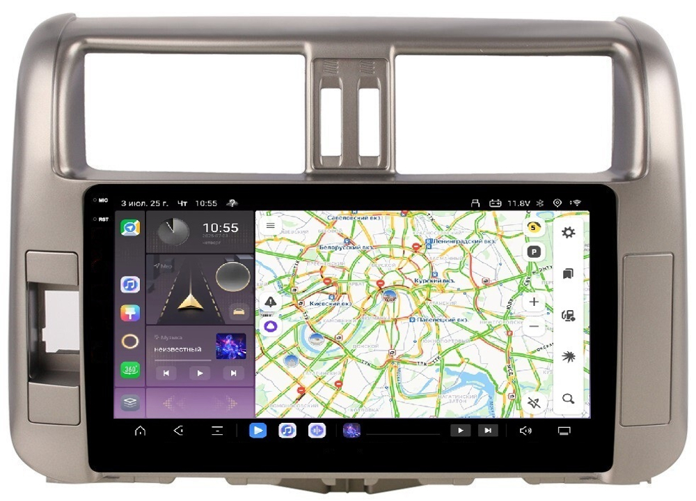 Магнитола для Toyota Land Cruiser Prado 150 2009-2013 - Carmedia OL-9613 QLed+2K, Android 13, TS20, CarPlay, 4G SIM-слот