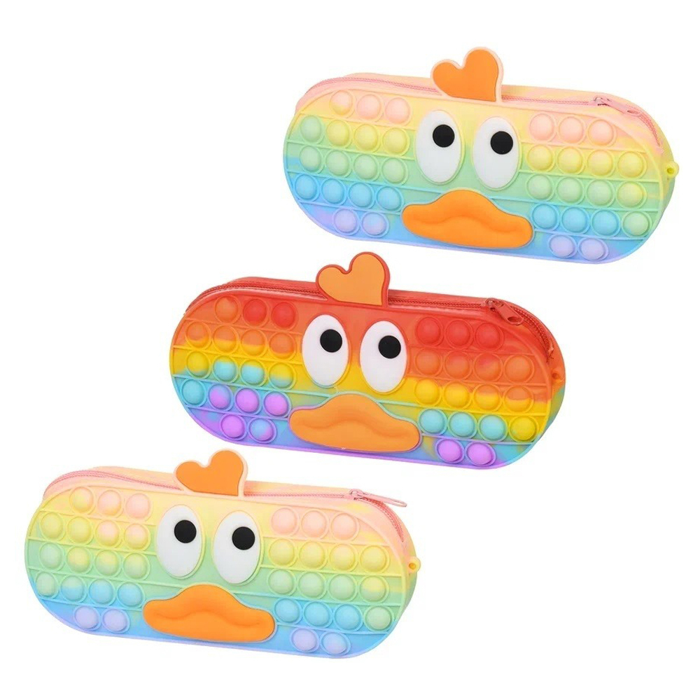 Пенал-косметичка Basir без наполнения, 20,5*8,3*3,5 см, серия "Утка", Pop It, разноцветный