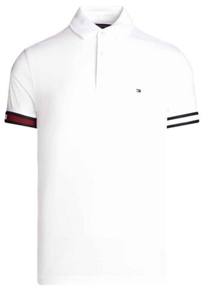 Теннисное поло Tommy Hilfiger Flag Cuff Slim Fit - White