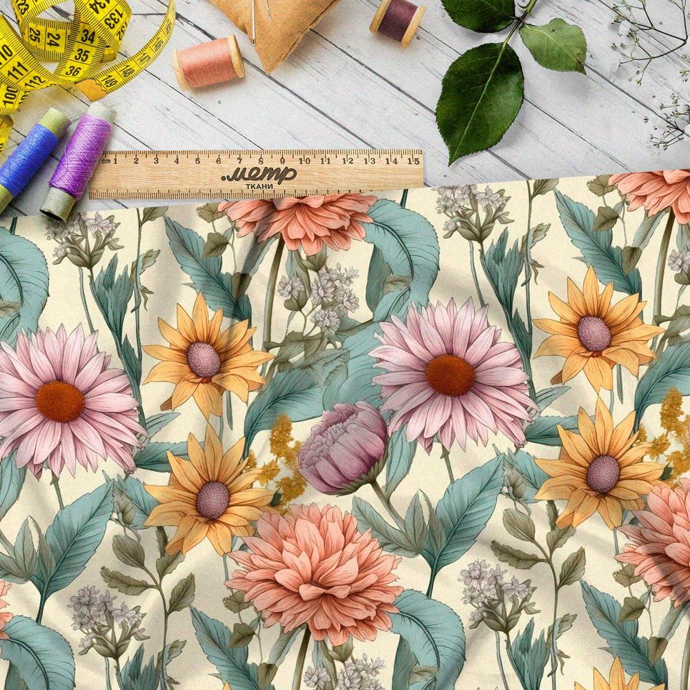 Ткань премиум мембрана осенний сад