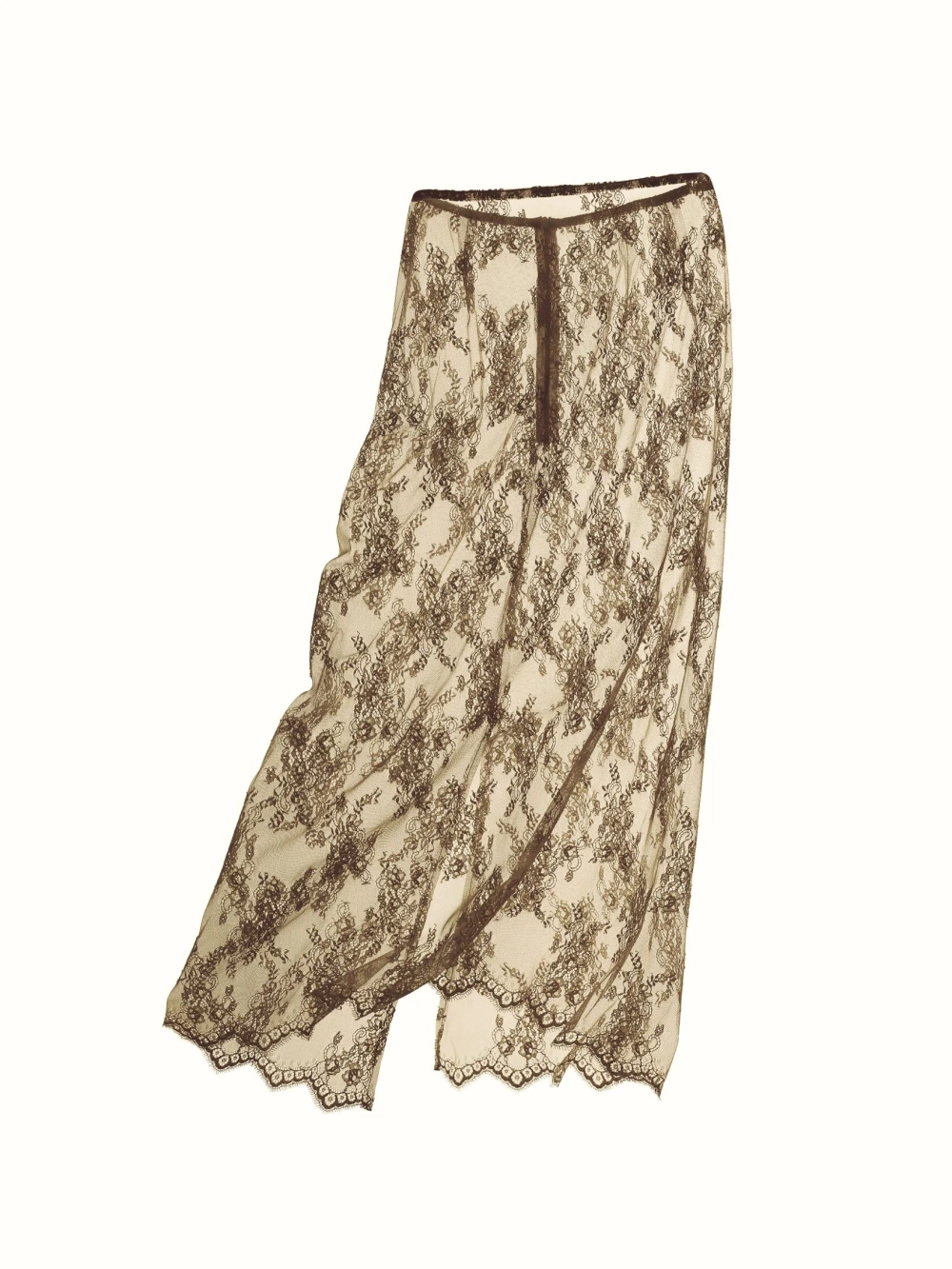 Юбка из кружева табак
