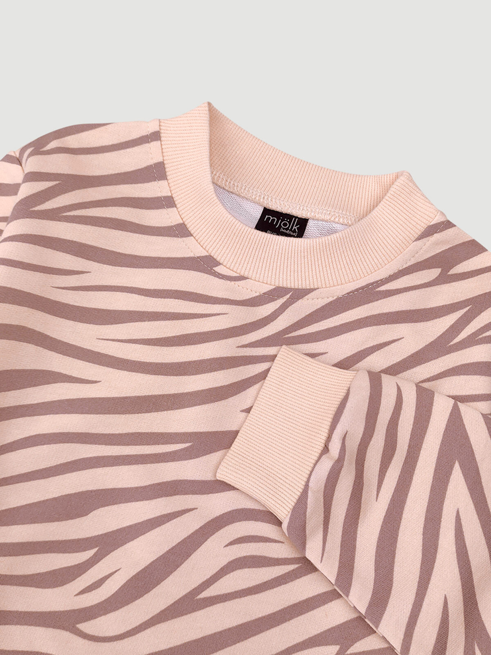 Свитшот прямой Mjölk Зебра розовая