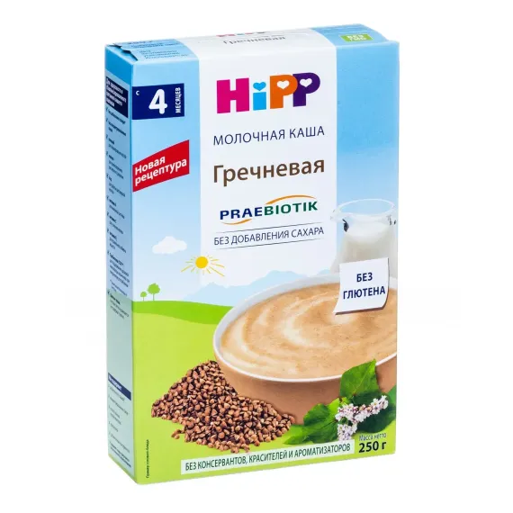 Каша молочная Hipp с пребиотиками гречка 250г с 4месяцев