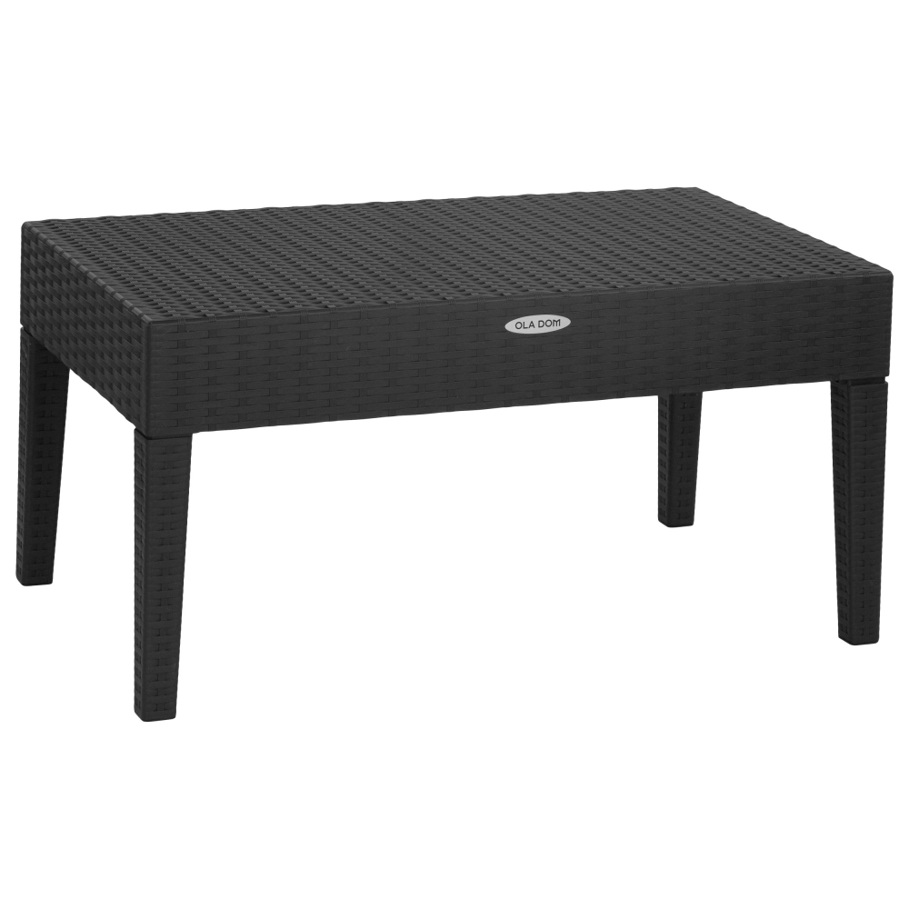 Стол пластиковый журнальный прямоугольный Ola Dom арт.ЭП 401424 (антрацит)