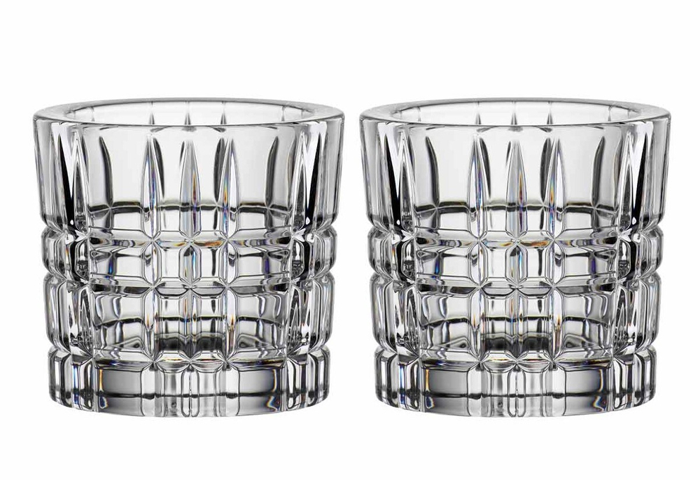 SQUARE - Набор подсвечников 2 шт. бесцветный H=66 мм, D=71 мм