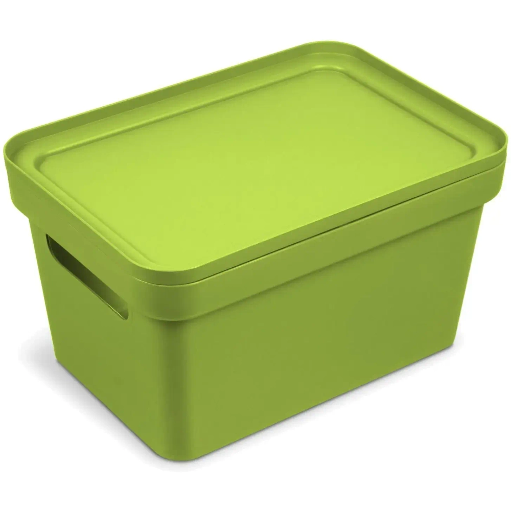 Корзина для хранения с крышкой «Фортуна», цвет оливковый, 27*19*15см С745ОЛВ