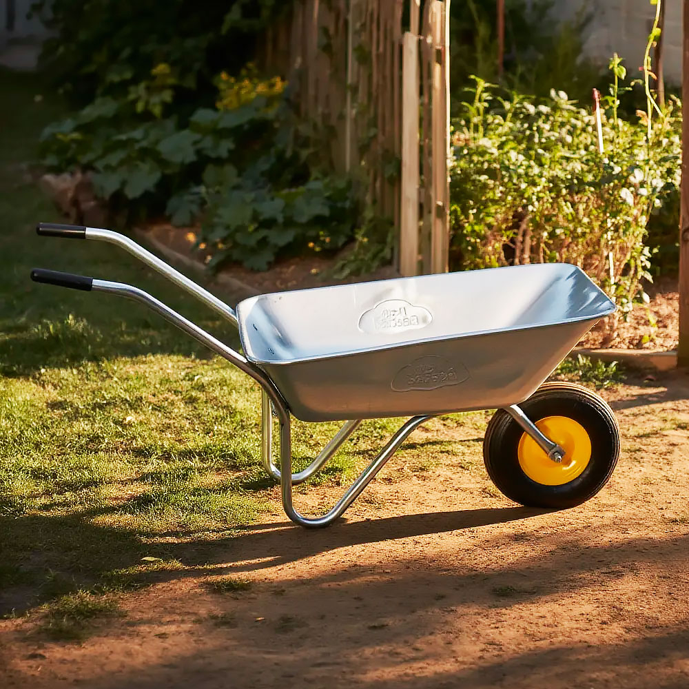 Тачка 65л садовая оцинкованная 1 колесо, 100кг, WB5204