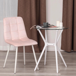 Стул CHILLY (mod. 7094-1) вельвет/металл, 44,5х52,5х86 см, pink (розовый) HLR39 / белый