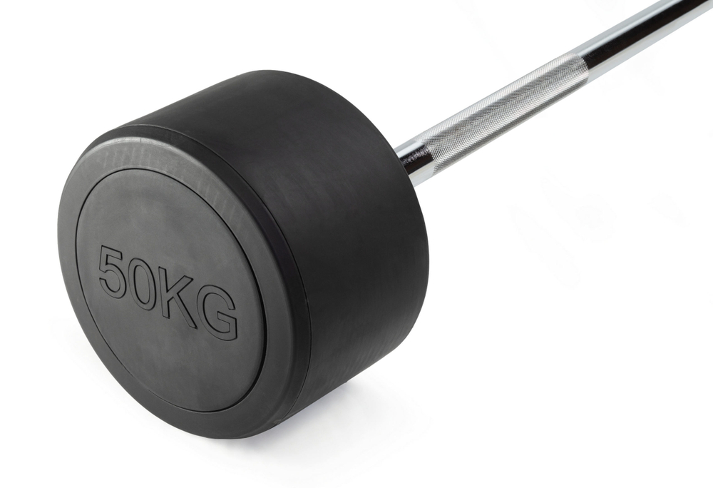 Штанга неразборная обрезиненная 50 кг. Прямой гриф. VictoryFit VF-DX4500