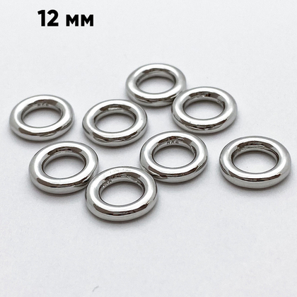 Коннектор Круг, родиевое покрытие, диаметр 12 мм, толщина 2,5 мм, цена за 1 шт